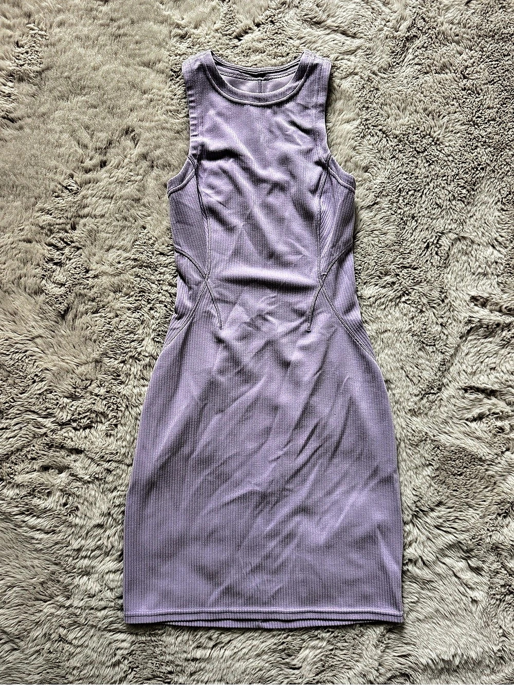 lululemon Ribbed Softstreme Slim-Fit Tank Dress Purple Size 0